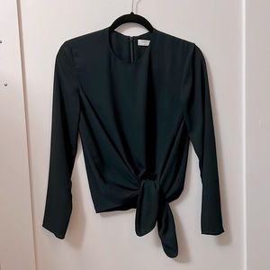 Babaton XS forest green blouse.